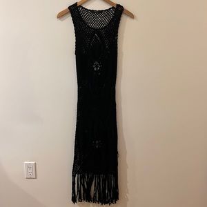 Forever 21 Black Crochet Dress - One Size